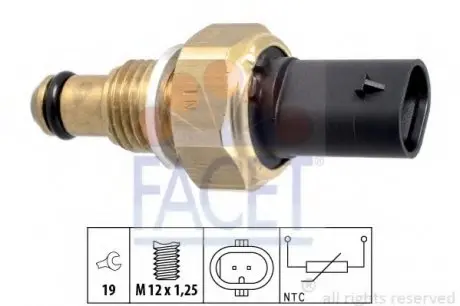 Датчик температури охолоджуючої рідини FACET 7.3338
