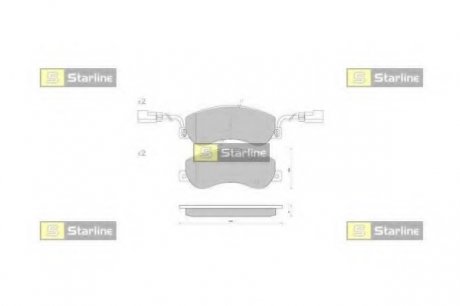 Колодки тормозные дисковые, к-кт. STARLINE BD S848P (фото 1)