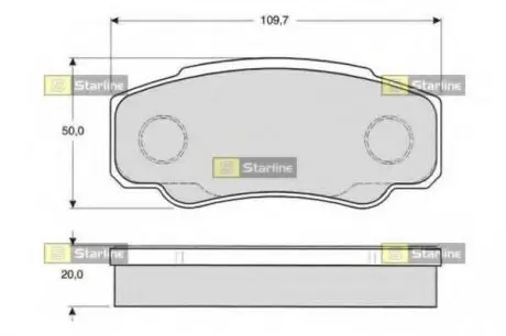 Гальмівні колодки дискові STARLINE BD S841P