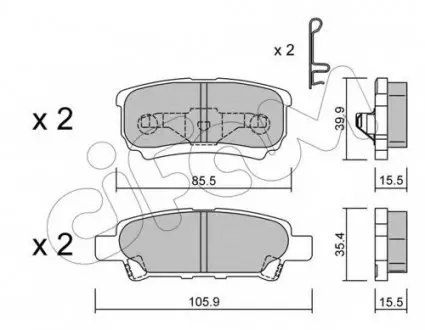 Колодка гальм. MITSUBISHI LANCER задн. CIFAM 822-737-0