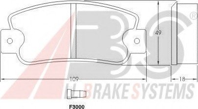Колодка гальм. FIAT/LANCIA/SEAT передн. (ABS) A.B.S. 36518