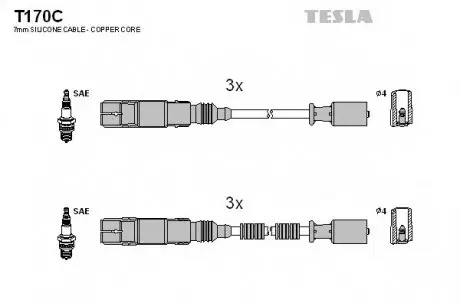 Кабель зажигания, к-кт Smart 98- TESLA T170C (фото 1)