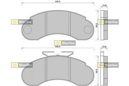 Гальмівні колодки дискові STARLINE BD S390 (фото 1)