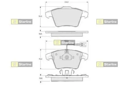 Колодки тормозные дисковые, к-кт. STARLINE BD S325