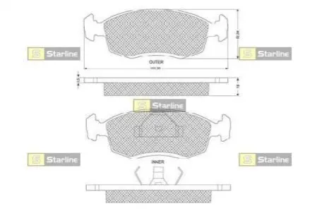 Колодки тормозные дисковые, к-кт. STARLINE BD S140
