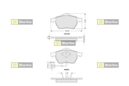 Гальмівні колодки дискові STARLINE BD S109