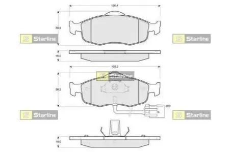 Колодки тормозные дисковые, к-кт. STARLINE BD S105