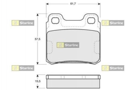 Колодки тормозные дисковые, к-кт. STARLINE BD S103 (фото 1)