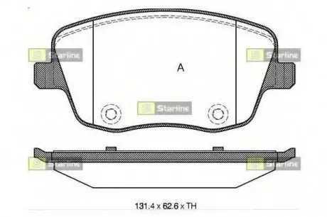 Колодки тормозные дисковые, к-кт. STARLINE BD S322 (фото 1)
