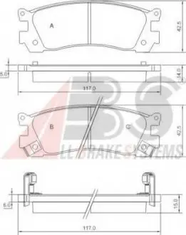 Колодка гальм. MAZDA MPV/XEDOS 9 задн. (ABS) A.B.S. 36930