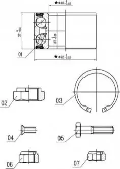 Подшипник ступицы колеса, к-кт. STARLINE LO 01491