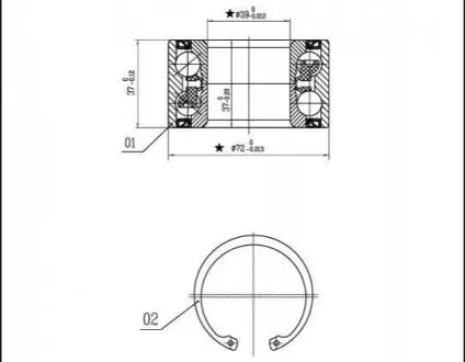 Подшипник ступицы колеса, к-кт. STARLINE LO 01459