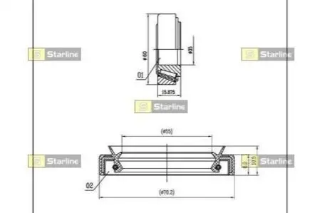 Подшипник ступицы колеса, к-кт. STARLINE LO 01433