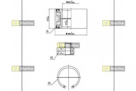 Подшипник ступицы колеса, к-кт. STARLINE LO 01401