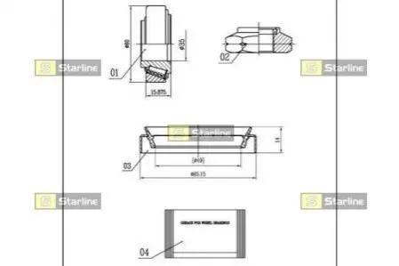 Подшипник ступицы колеса, к-кт. STARLINE LO 00897