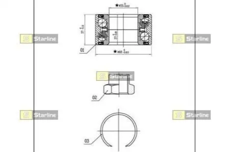 Подшипник ступицы колеса, к-кт. STARLINE LO 03441