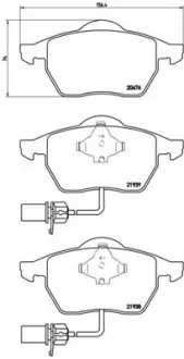 Тормозные колодки дисковые, к-кт. BREMBO P85 037