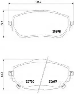 Тормозные колодки дисковые, к-кт. BREMBO P83 150