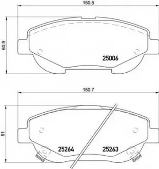 Тормозные колодки дисковые, к-кт. BREMBO P83 148