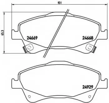Тормозные колодки дисковые, к-кт. BREMBO P83 109
