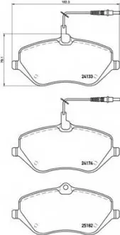 Тормозные колодки дисковые, к-кт. BREMBO P61 119 (фото 1)