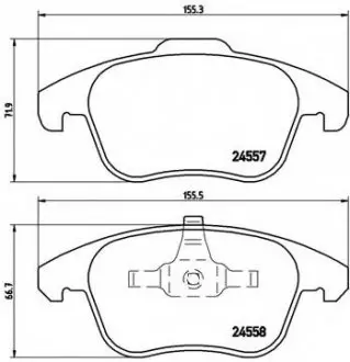 Тормозные колодки дисковые, к-кт. BREMBO P61 086