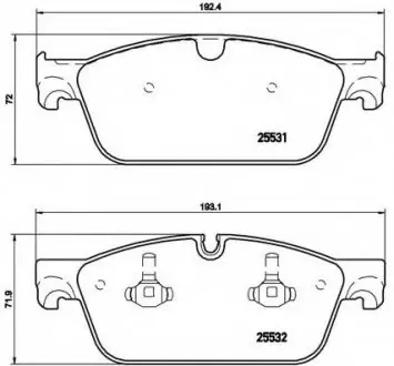 Тормозные колодки дисковые, к-кт. BREMBO P50 102