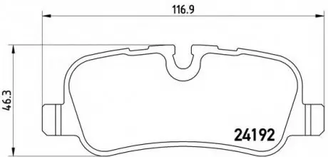 Тормозные колодки дисковые, к-кт. BREMBO P44 019 (фото 1)