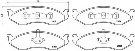 Тормозные колодки дисковые, к-кт. BREMBO P37 004