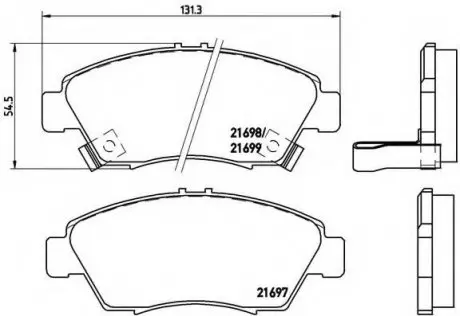 Тормозные колодки дисковые, к-кт. BREMBO P28 024