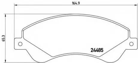 Тормозные колодки дисковые, к-кт. BREMBO P24 065 (фото 1)