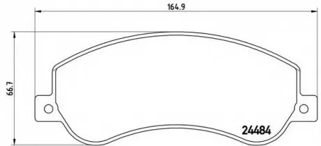 Тормозные колодки дисковые, к-кт. BREMBO P24 064 (фото 1)