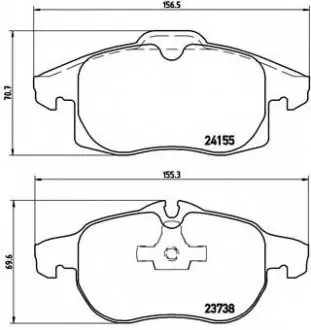 Тормозные колодки дисковые, к-кт. BREMBO P10 011