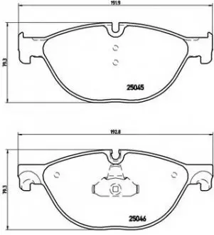 Тормозные колодки дисковые, к-кт. BREMBO P06 076