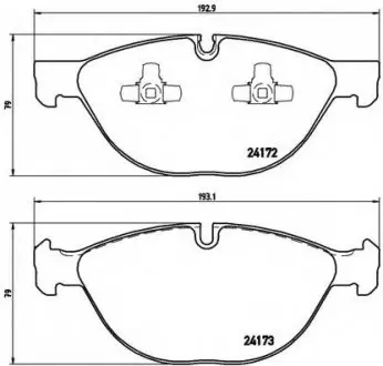 Тормозные колодки дисковые, к-кт. BREMBO P06 058 (фото 1)