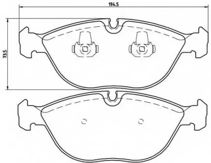 Тормозные колодки дисковые, к-кт. BREMBO P06 019