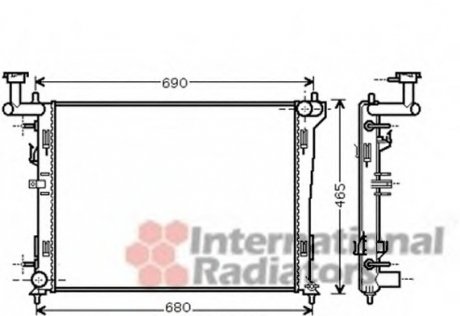 Радиатор охлаждения HYUNDAI;KIA Van Wezel 82002180 (фото 1)
