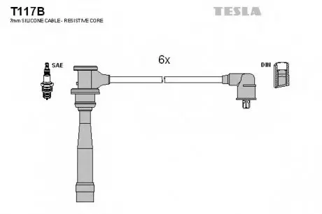 Кабель зажигания, к-кт Hyundai TESLA T117B
