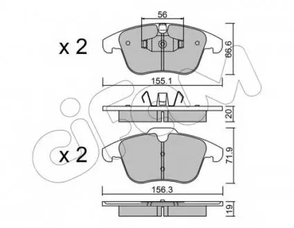 Колодки гальмівні пер. V60/S60/XC70/V70/S80/Discovery/Evoque/Freelander/Galaxy/Mondeo/S-Max 06- CIFAM 822-675-0