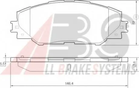 Гальмівні колодки перед. AURIS/RAV 4 III/RAV 4 IV 1.8-2.5H 06- A.B.S. A.B.S. 37543