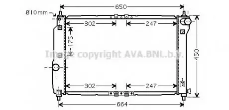 Радіатор охолодження CHEVROLET AVEO (T250, T255) (05-) 1.4 i 16V (AVA) AVA COOLING DWA2067