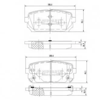 Фото 1 - гальмівні колодки, к-кт. NIPPARTS N3610309 Гальмівні колодки, к-кт. NIPPARTS N3610309 (фото 1)