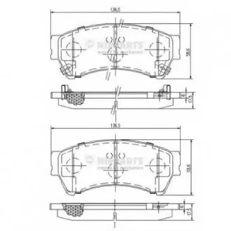 Тормозные колодки, к-кт. NIPPARTS N3603071