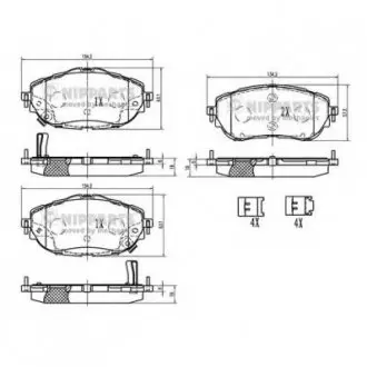 Тормозные колодки, к-кт. NIPPARTS N3602150
