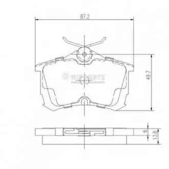 Тормозные колодки, к-кт. NIPPARTS J3614015