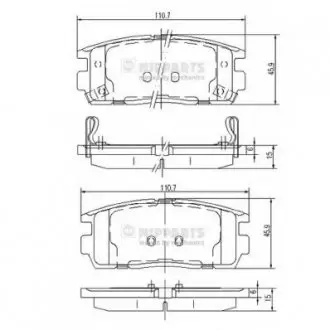 Тормозные колодки, к-кт. NIPPARTS J3610905