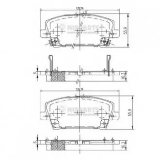 Тормозные колодки, к-кт. NIPPARTS J3604065
