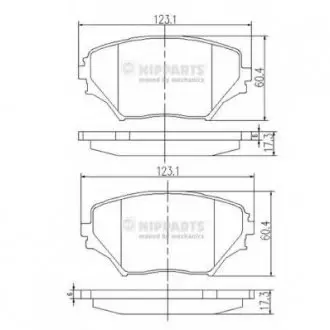 Тормозные колодки, к-кт. NIPPARTS J3602095