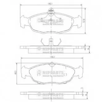 Гальмівні колодки, к-кт. NIPPARTS J3600901