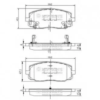 Тормозные колодки, к-кт. NIPPARTS J3600323
